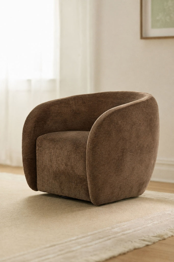 Mila Swivel Chair - Mocha