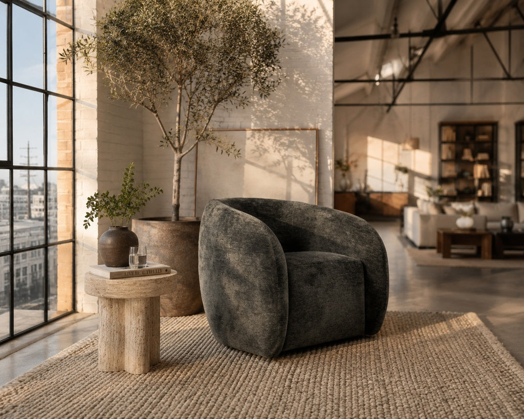 Mila Swivel Chair - Moss