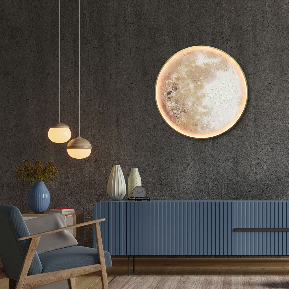 Moon LED Wall Art in living room