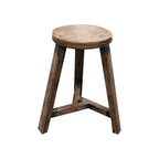 Antique Elm Round Stool