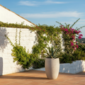 Capri Rustic Cement Planter 60cm - White