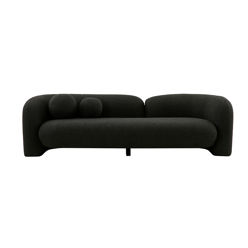 Bonita 3-Seater Sofa - Black Boucle