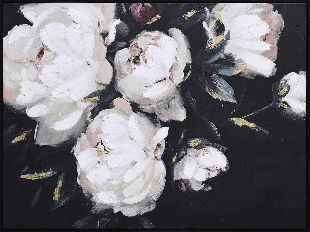 Peonies with Gold Foil Wall Art