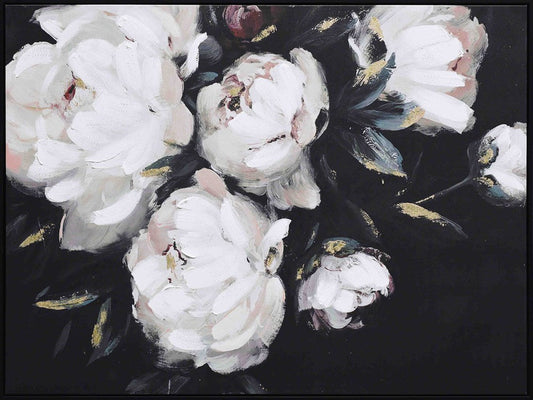 Peonies with Gold Foil Wall Art