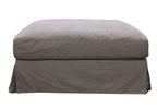 Luxe Slip Cover Ottoman - Gray