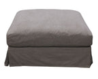 Luxe Slip Cover Ottoman - Gray