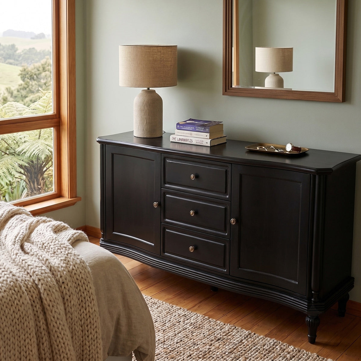 Allure 2 Door 3 Drawer Sideboard 1500mm - Black