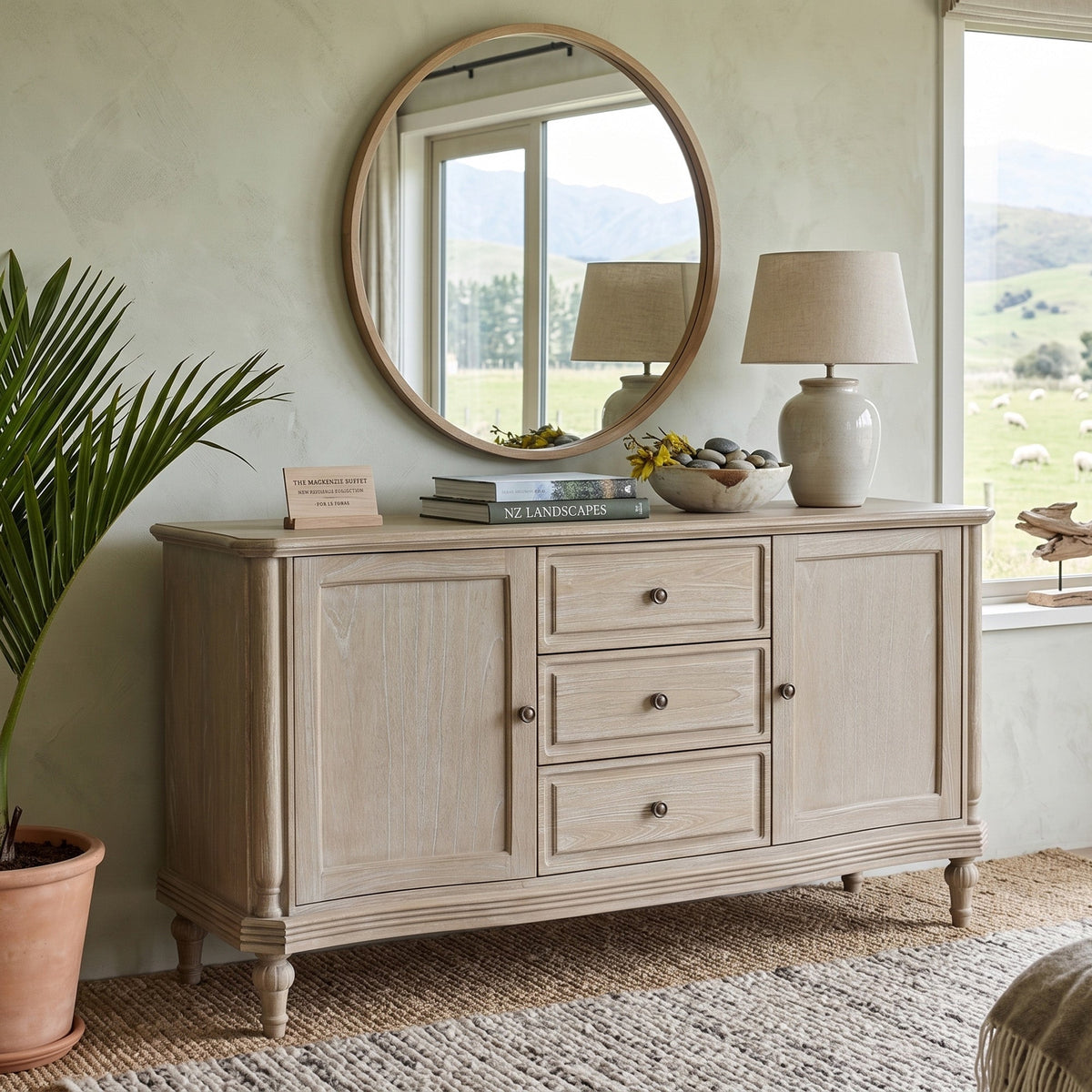Allure 2 Door 3 Drawer Sideboard 1500mm - Natural