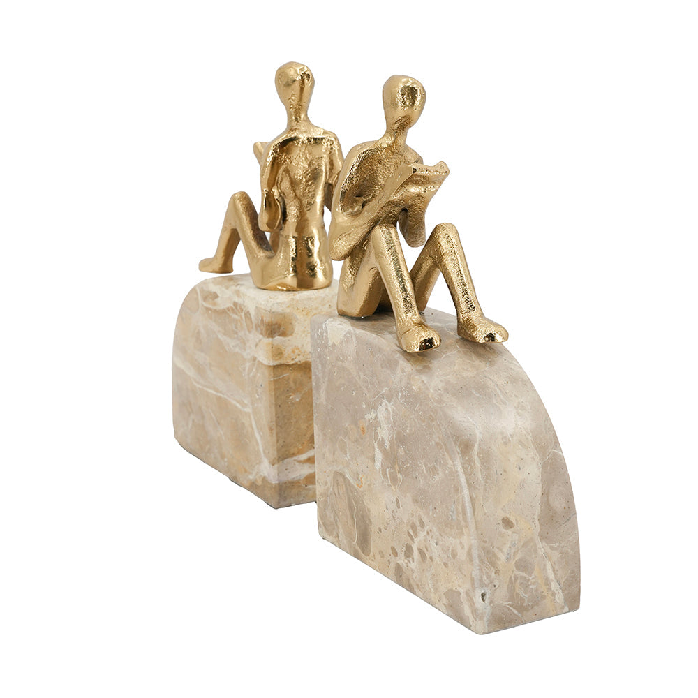 Aluminium & Marble Bookends