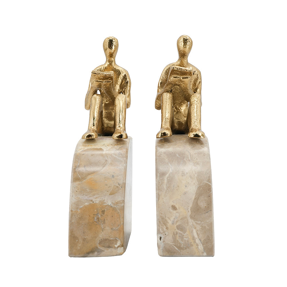 Aluminium & Marble Bookends