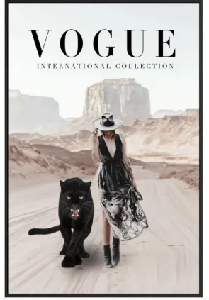 Vogue Black Panther Canvas W/ Black Frame