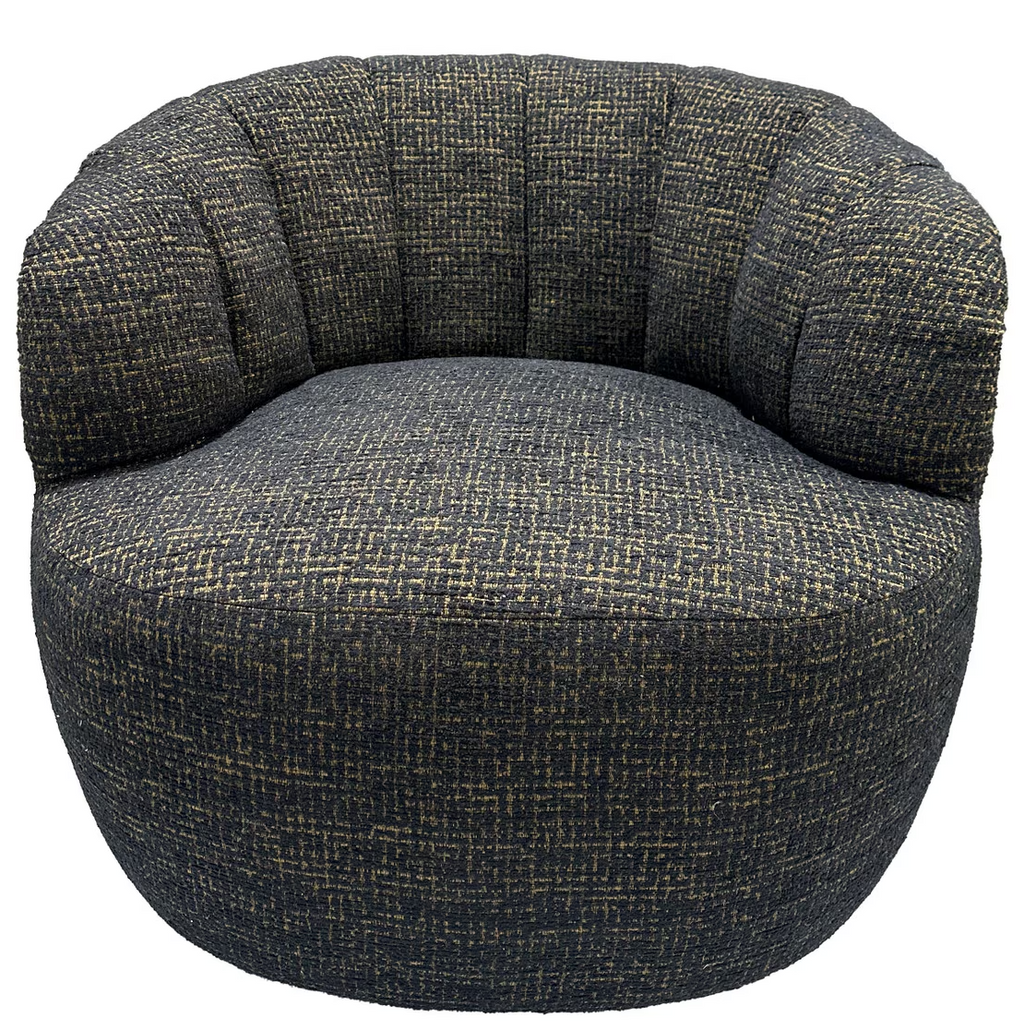 Cobble Swivel Accent Chair - Gold & Black