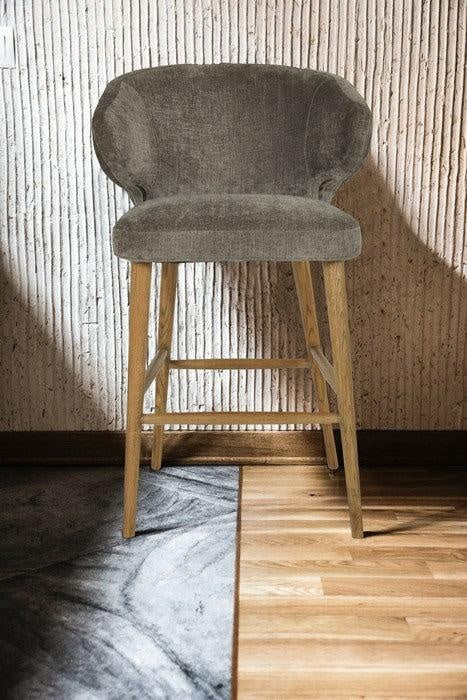 Venus Barstool Grey Chenille
