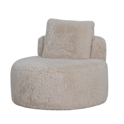 Lunaya Faux Sheepskin Accent Chair - Sand