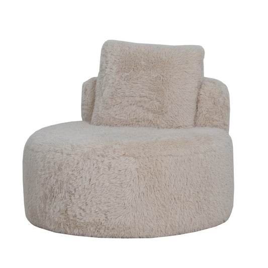 Lunaya Faux Sheepskin Accent Chair - Sand