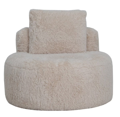 Lunaya Faux Sheepskin Accent Chair - Sand