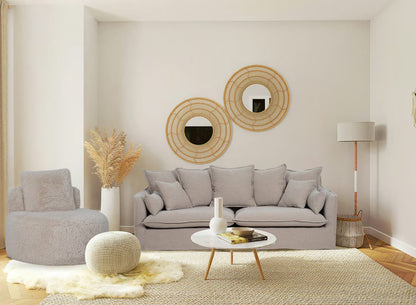 Lunaya Faux Sheepskin Accent Chair - Sand