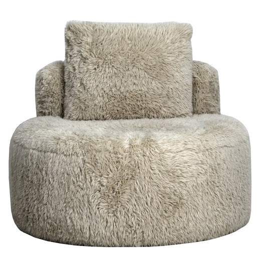 Lunaya Faux Sheepskin Accent Chair - Beige