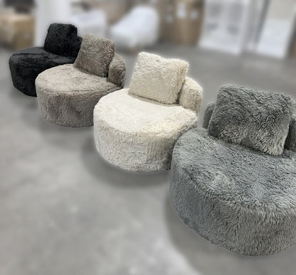Lunaya Faux Sheepskin Accent Chair - Graphite