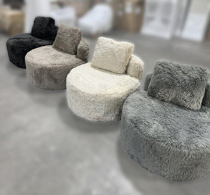 Lunaya Faux Sheepskin Accent Chair - Sand