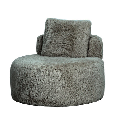 Lunaya Faux Sheepskin Accent Chair - Smoke