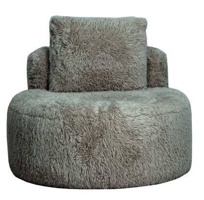 Lunaya Faux Sheepskin Accent Chair - Smoke