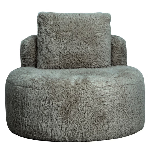 Lunaya Faux Sheepskin Accent Chair - Smoke