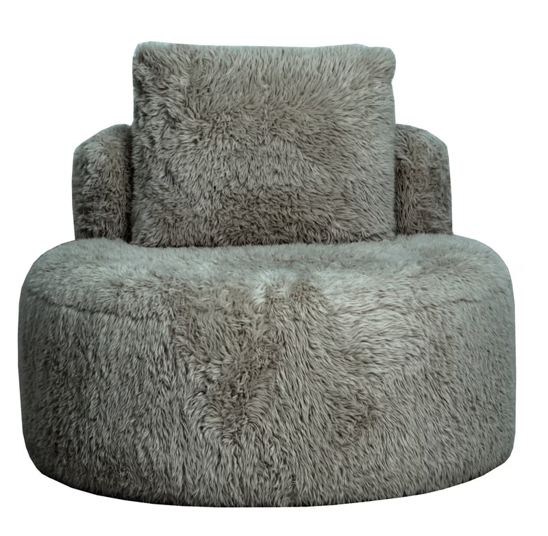 Lunaya faux sheepskin accent chair smoke — sheepskin chair NZ | Ayra Rose