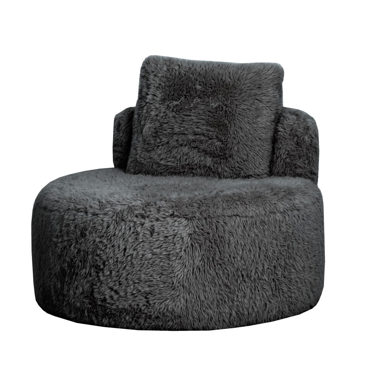 Lunaya Faux Sheepskin Accent Chair - Graphite