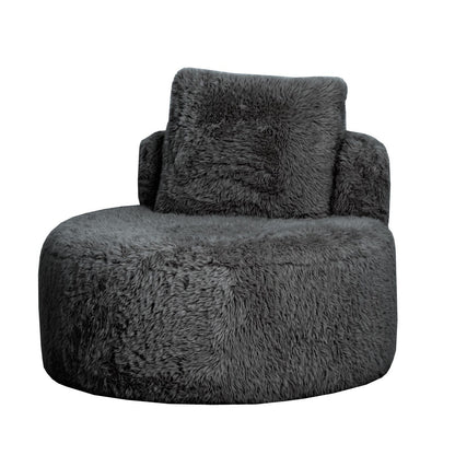 Lunaya Faux Sheepskin Accent Chair - Graphite