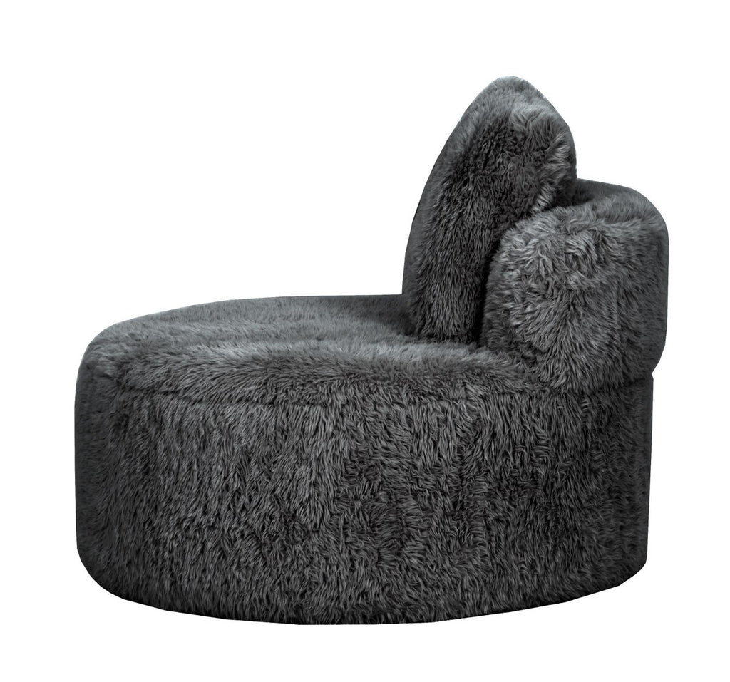 Lunaya Faux Sheepskin Accent Chair - Graphite