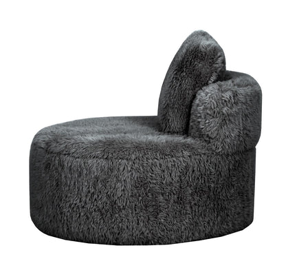 Lunaya Faux Sheepskin Accent Chair - Graphite