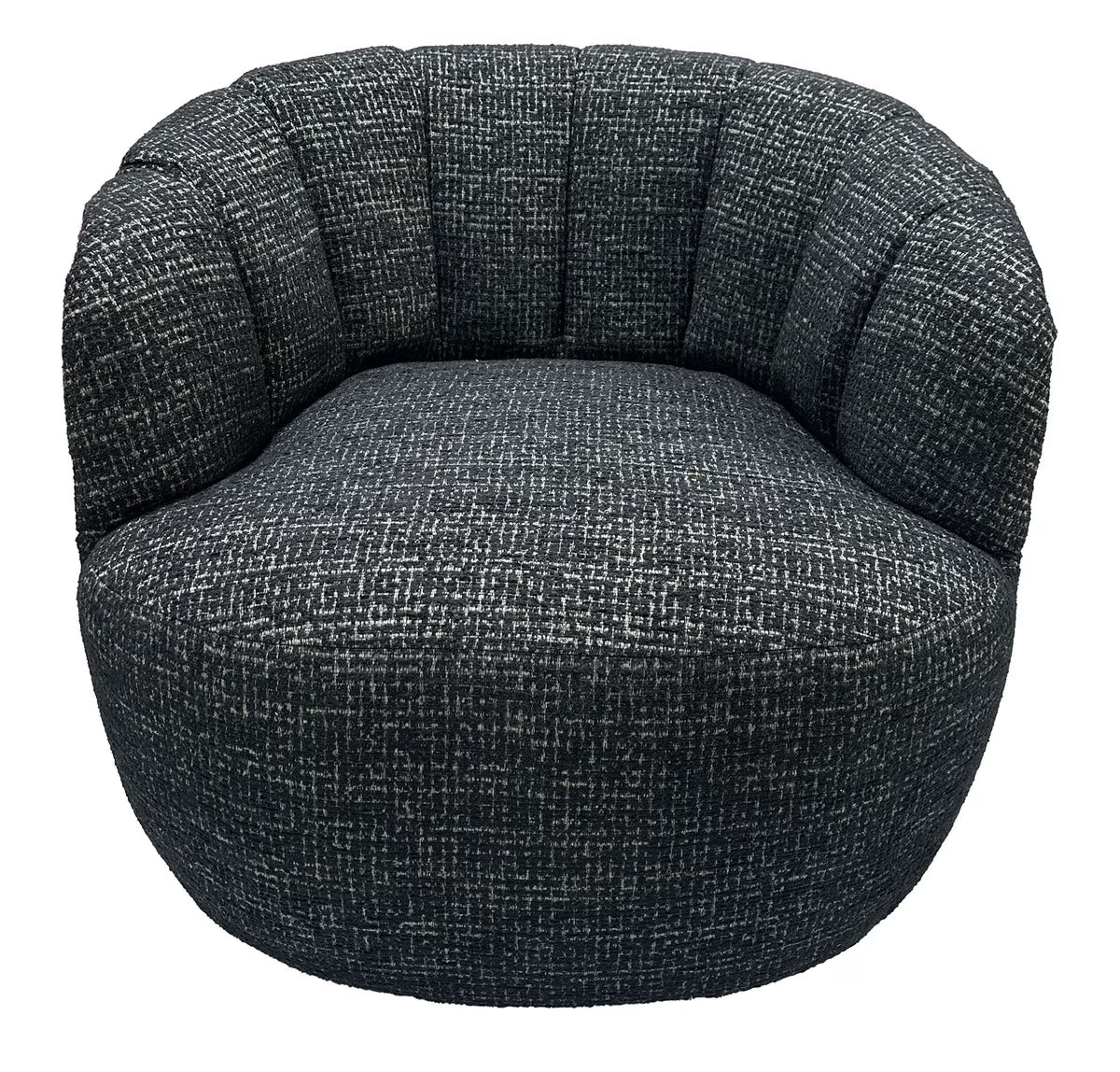 Cobble Swivel Accent Chair - Black & Silver