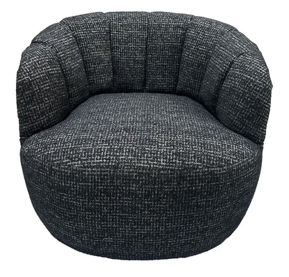Cobble Swivel Accent Chair - Black & Silver