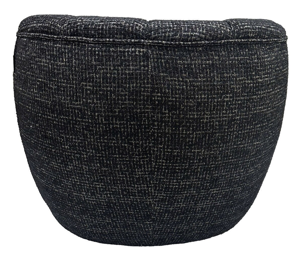 Cobble Swivel Accent Chair - Black & Silver