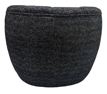 Cobble Swivel Accent Chair - Black & Silver