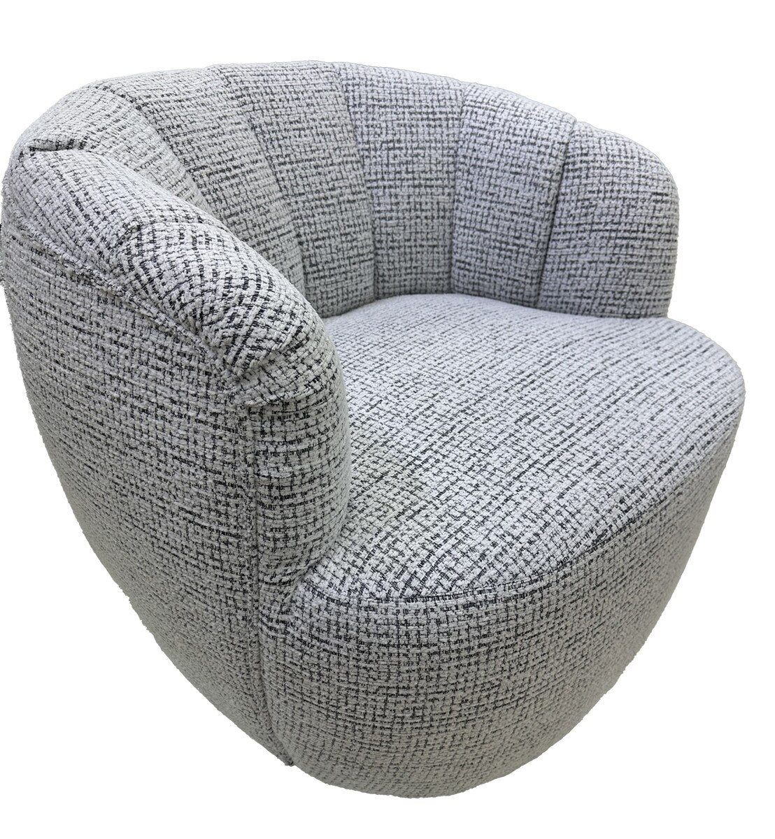 Cobble Swivel Accent Chair - White & Black