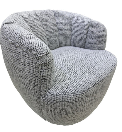 Cobble Swivel Accent Chair - White & Black