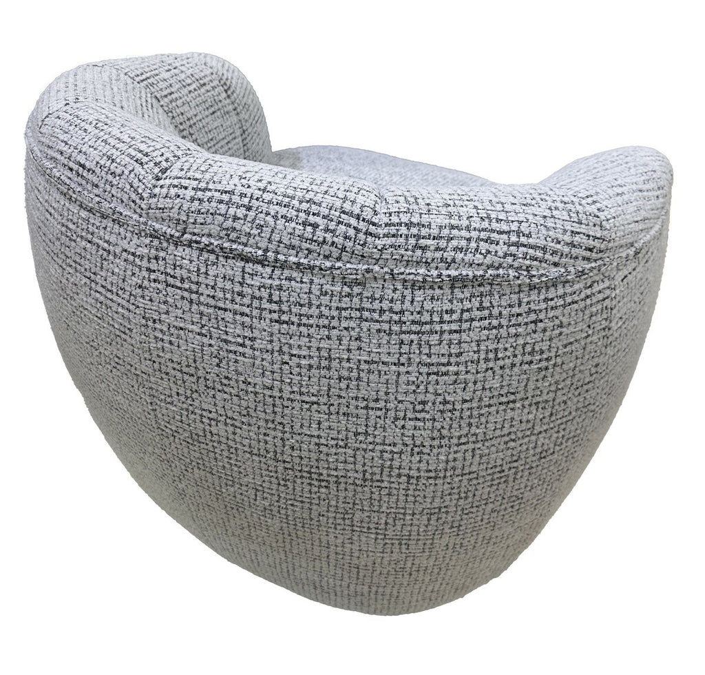Cobble Swivel Accent Chair - White & Black