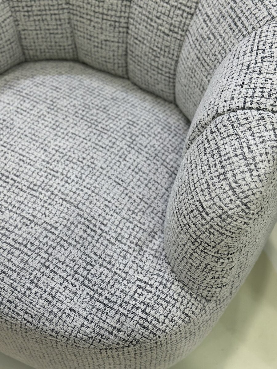Cobble Swivel Accent Chair - White & Black