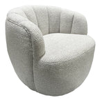 Cobble Swivel Accent Chair - White & Taupe