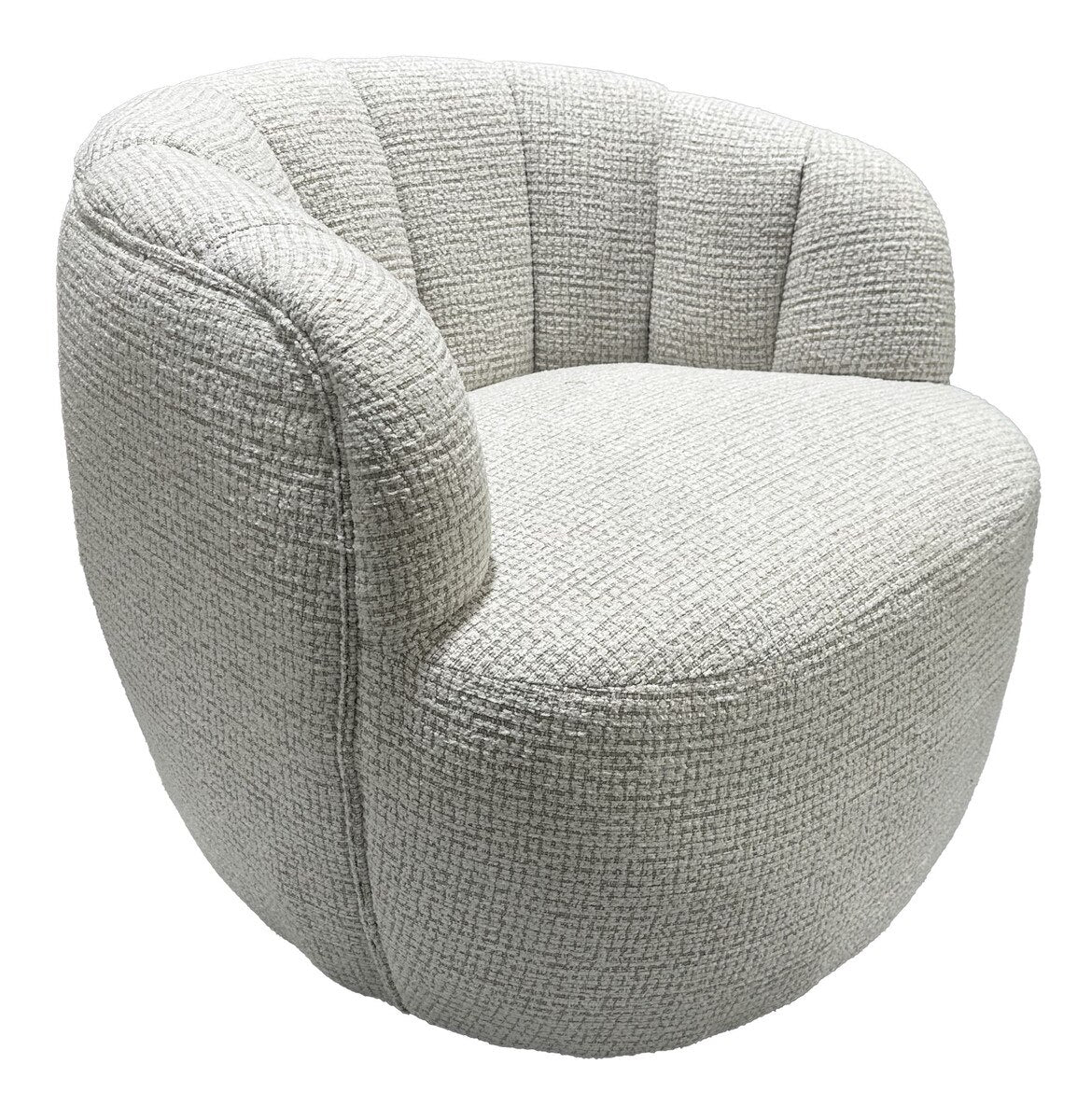Cobble Swivel Accent Chair - White & Taupe