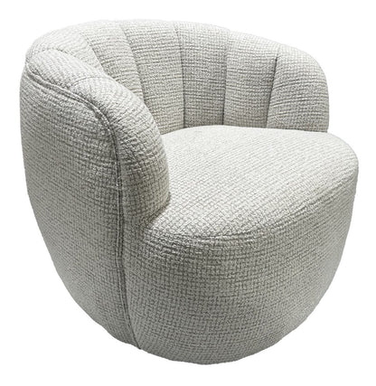 Cobble Swivel Accent Chair - White & Taupe