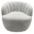 Cobble Swivel Accent Chair - White & Taupe