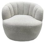 Cobble Swivel Accent Chair - White & Taupe