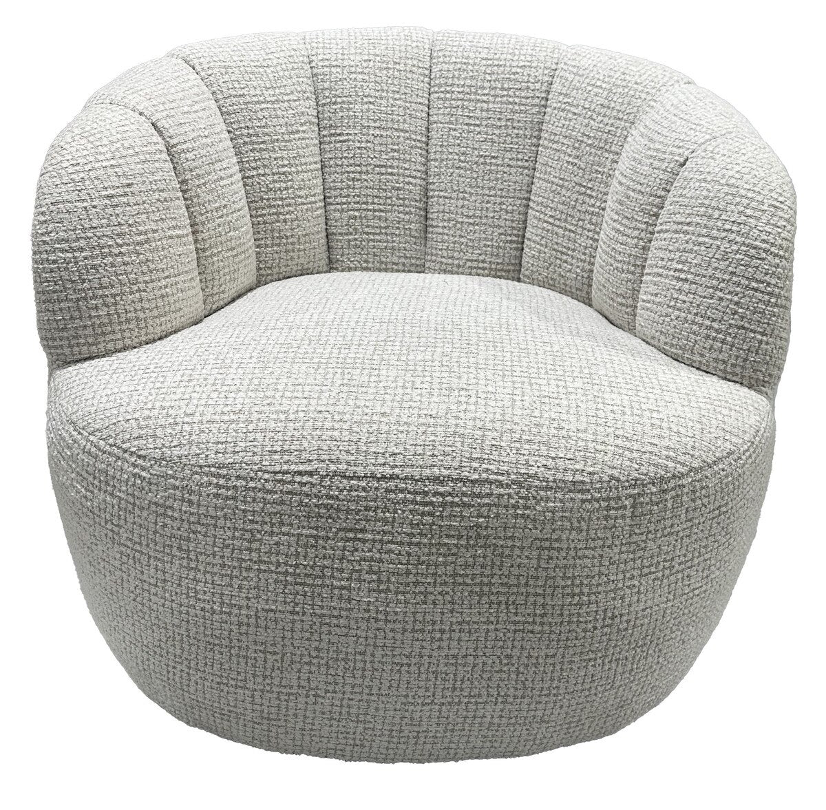 Cobble Swivel Accent Chair - White & Taupe