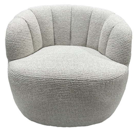 Cobble Swivel Accent Chair - White & Taupe