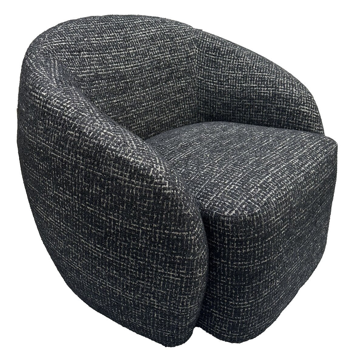 Darby Swivel Accent Chair - Black & Silver