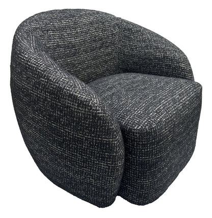 Darby Swivel Accent Chair - Black & Silver