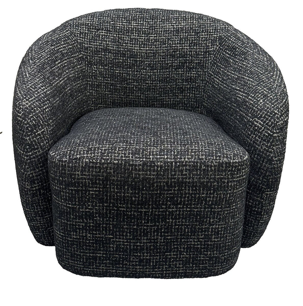 Darby Swivel Accent Chair - Black & Silver